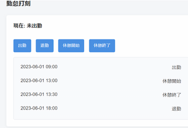 8.勤怠打刻画面